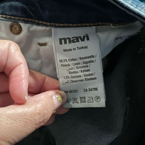 Mavi Jeans Victoria High Waist Distressed Raw Hem Wide Leg Jeans - Picture 8 of 10